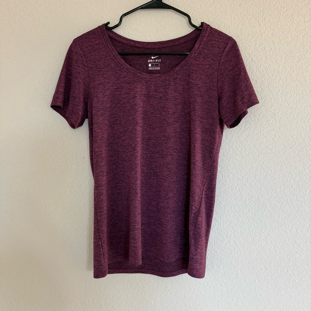 Nike Dri Fit Women’s Basic T-Shirt Running Workout Gym Top Heather Purple Active